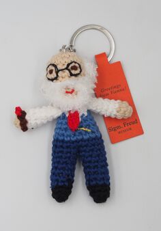 Crocheted Keyring showing Sigmund Freud